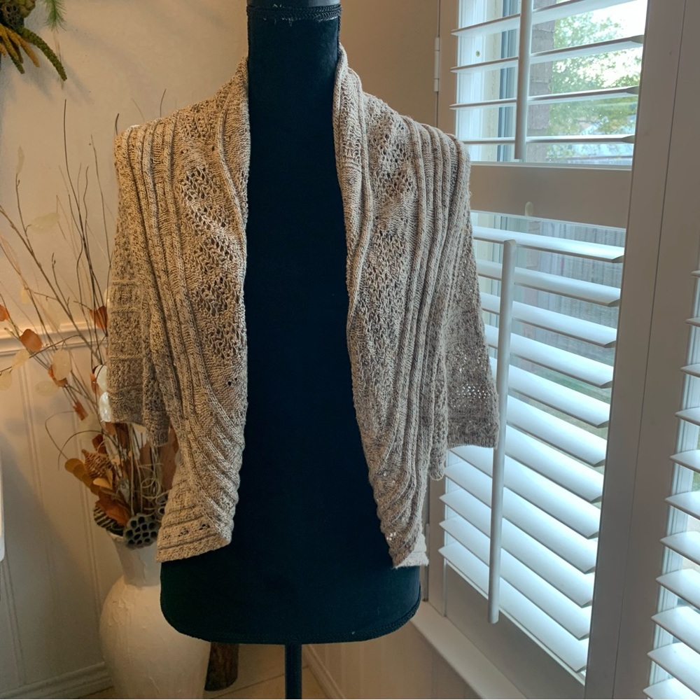 Country cottage crocheted shrug cape sweater